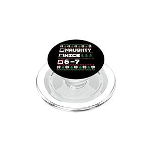 Pull de No&euml;l Moche Naughty Nice 6 7 Six Seven Pixel PopSockets PopGrip pour MagSafe