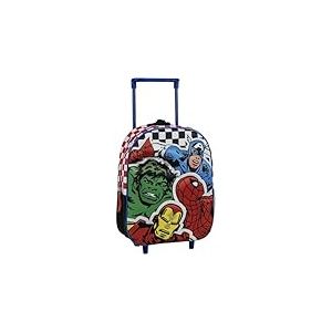 Sac à dos à roulettes Marvel Avengers avec poignée extensible - Cartable Avengers pour enfants au design de super-héros, durable et spacieux