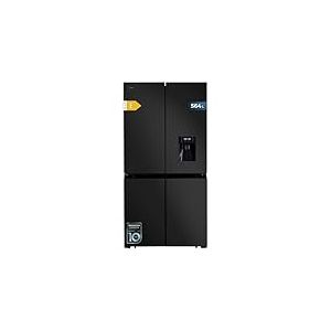 Cecotec Réfrigérateur Américain 4 Portes Dark de 564 L Bolero CoolMarket 4D 564 Dark E. 183 cm de Hauteur, 91 cm de Largeur, Distributeur d'Eau, Moteur Inverter Plus, NoFrost Total