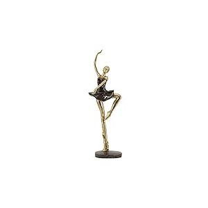 DRW Figurine d'une Ballerine en résine dorée 14 x 12 x 43 cm