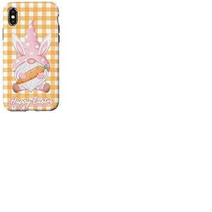 Nain de Jardin Vichy Rose avec Oreilles de Lapin Coque pour iPhone X/XS