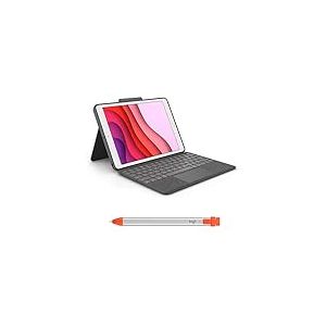 Logitech Combo Touch - &eacute;tui Clavier pour iPad (7e g&eacute;n - 2019 | 8e g&eacute;n - 2020 | 9e g&eacute;n - 2021) Crayon - Stylet num&eacute;rique pour Tous Les iPad (Versions 2018 et ult&eacute;rieures) - FRA AZERTY - Noir