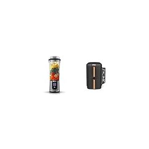 Ninja Blast Blender portable, 530 ml, mini blender sans fil puissant, rechargeable, BC151EUBK + Ninja Double Stack XL Friteuse sans huile, friteuse verticale à 2 tiroirs, SL400EUCP