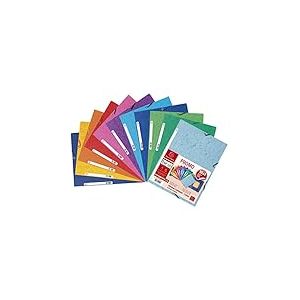 Exacompta - Réf. 55510AMZE - Un lot de 11 chemises à élastiques 3 rabats en carte lustrée (10 + 1 gratuite) 24x32 cm 400 g/m² - Format à classer A4 - 10 couleurs assorties