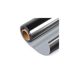 HIDBEA Film Autocollant réfléchissant pour fenêtre - Bloque Les UV - Contrôle de la Chaleur - Effet Miroir - pour la Maison ou Le Bureau - 89,9 cm x 5 m - Noir/argenté