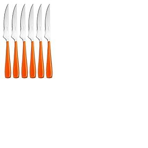 BUGATTI EZOU-057F35/6 Essenza Ménagère de 6 Pièces Couteau à Steak SAN/Acier Orange 16 x 26 x 3 cm
