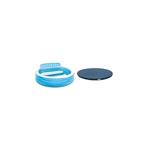 Intex piscinette Aqua + Banc & bâche Protection pour Piscine autoportante 2m44