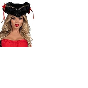 Leg Avenue - Women's Swashbuckler Hat, Taille Unique (Noir Rouge)