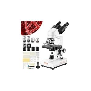 VEVOR Microscope Binoculaire 10X, 25X, Objectifs 4X, 10X, 40X, 100X, Lumi&egrave;re de Laboratoire, Grossissement 40-2500, 100-240 V