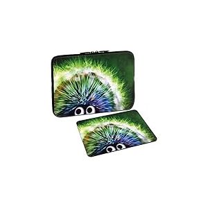 PEDEA Étui Design pour Tablette PC 10,1" avec Tapis de Souris Motif hérisson Vert