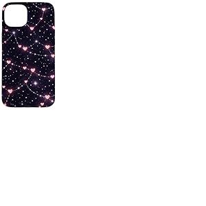 Motif c&oelig;ur Rose &eacute;toile Mignon Nuit Romantique Ciel &eacute;toil&eacute; Coque pour iPhone 15 Plus