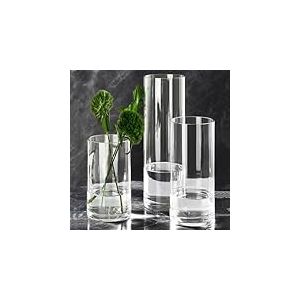 Lot de 3 vases cylindriques en acrylique transparent pour bouquet de plantes, grands vases en plastique incassable pour centres de table de mariage, base de d&eacute;coration hydroponique (H 20,3 cm + H 25,4
