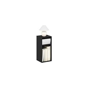 Furinno Fulda Bibliothèque avec Étagère de Rangement Peu Encombrante à 2 Niveaux, Largeur 25 cm, Bois Noir