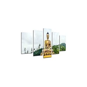 Tableau Moderne Photographique, Impression sur bois, Bouddha, Bouddha, Relax, Zen, 165 x 62 cm, ref. 26325