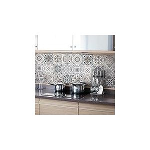 Ambiance Stickers adhésifs carrelages | Sticker Autocollant Carreaux de Ciment - Mosaïque carrelage Mural Salle de Bain et Cuisine | Carreaux de Ciment adhésif Mural - azulejos 20 x 20 cm - 24 pièces