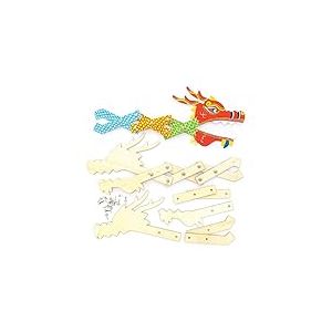 Baker Ross Marionnettes en Bois Mobile en forme de Dragon - Lot de 3, Marionnettes en Bois pour les Enfants (FC233)