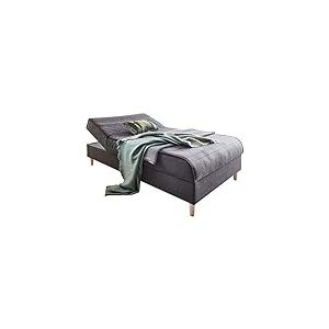 Atlantic Home Collection Sababa Lit à Sommier Tapissier, Chaise Longue, 120 x 200 cm, avec Coffre, Anthracite