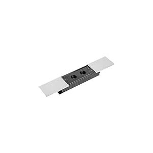 GTV - Prise de meuble Prestino, multiprise, 2 prises Schuko, 1 x USB A, 1 x USB C, 1 x RJ45, 1 x HDMI, longueur du c&acirc;ble 1,5 m, couleur argent, pour bureau, plateau de table, cuisine et bureau
