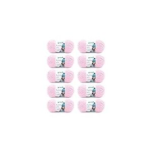 Gründl Laine Funny uni - Laine Chenille Douce pour Le Crochet – Moelleuse et respectueuse de la Peau - 100% Polyester – 10 pelotes 100 g / 120 m – Taille d’Aiguille 5-6 -Rose Pastel