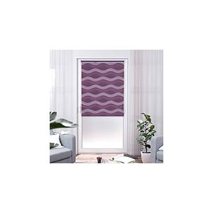 Khome K-Home Klemmfix Store Double « Vague », sans perçage, Bordeaux, 50 cm x 200 cm (l x L), Polyester, 50 x 200 cm