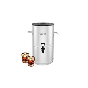 VEVOR Distributeur de Boissons de 15 L, Fontaine à Eau Chaude et Froide Non Électrique avec Robinet et Poignée, Conteneur en Acier Inoxydable 304, pour Camping, Restauration, Fête, Maison