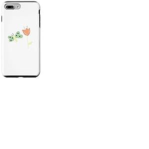 Fleur Orange Vert Papillon Printemps Fun Fleur Animal Coque pour iPhone 7 Plus/8 Plus