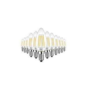 LVWIT 7W Ampoule E14 LED à Filament, Equivalent à Ampoule Incandescence 75W, Filament LED Rétro C35, 2700K Blanc Chaud, Non-dimmable, Lot de 12