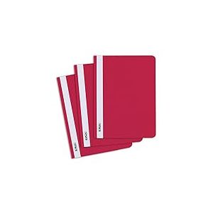 Herlitz 975433 chemises format A4 en PP avec Couvercle Transparent avant, Lot de 10, Rouge a5 Rot
