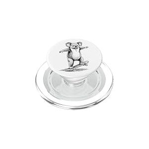 Skater Skateboarder Koala Funny Animal Skateboard PopSockets PopGrip pour MagSafe
