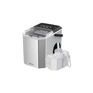 Silonn Machine à glaçons portable avec poignée de transport, machine à glaçons autonettoyante avec panier et pelle, 9 cubes en 6 minutes, 12 kg par jour, idéale pour la maison, la cuisine, le camping,