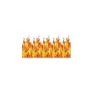 Beistle 899 00899 Toile de fond en plastique Motif flamme Jaune/orange/rouge 122 x 76 cm