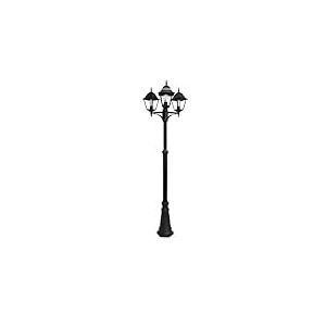Lampadaire extérieur en aluminium réglable en hauteur 3 x E27 IP44 220 x 62 x 62 cm, idéal pour éclairer les jardins et les espaces extérieurs.