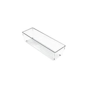 iDesign Linus Boite Stockage pour Tiroir, Grand Bac Plastique pour Couverts et Autres Accessoires, Transparent, M