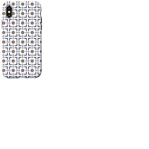 Carrelage &eacute;gyptien (2) octogonal Ambre et Bleu Personnel Coque pour iPhone X/XS