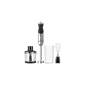 Solac BA5611 Pro 1500 Chef Mixeur plongeant, 1500 W, mixeur plongeant, plusieurs vitesses, fonction turbo, avec set d'accessoires, 4 lames inox, ergonomique, acier inoxydable