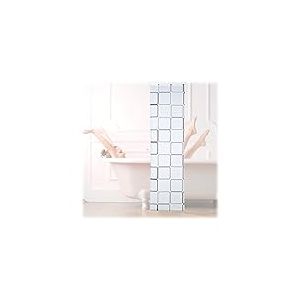 Relaxdays 10026666_1052 Carré, 60x240 cm, Rideau de douche, baignoire bain store, fixation plafond, semi-transparent, PVC, plastique, aluminium, 240 x 60 x 5 cm