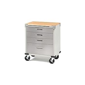 Seville Classics Servante d'atelier avev 4 tiroirs, 71.1 x 50.8 x 87.6 cm (LxBxH), Granit