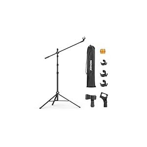 NEEWER Pied de Micro sur Pied,Tr&eacute;pied avec Bras Articul&eacute;,Support et Boom Arm R&eacute;glable Robuste,2 Pinces de Fixation pour Microphone,3 Clips pour C&acirc;ble,Sac de Transport,Adaptateur 3/8" vers 5/8",MS046