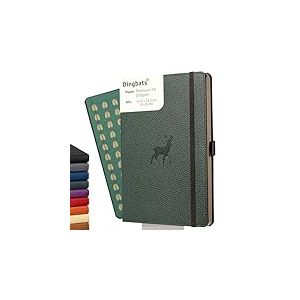 Dingbats* - Faune Carnet de Notes A5 Pointillé - Moyen, Couverture Rigide, Journal en Cuir PU - Fermeture élastique, Porte-stylo, Marque-page