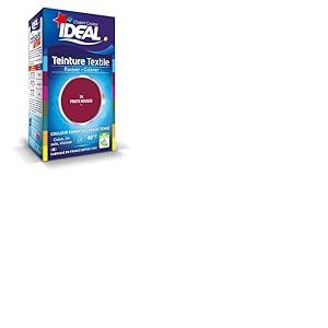 IDEAL - Teinture Tissus Liquide Mini 34 Fruits Rouges - 40 ml + 1 Dose de Fixateur 50 g - Teinture Textile Longue Tenue - Coton, Lin, Soie, Viscose - Efficace d&egrave;s 40&deg;C - Fabrication Fran&ccedil;aise