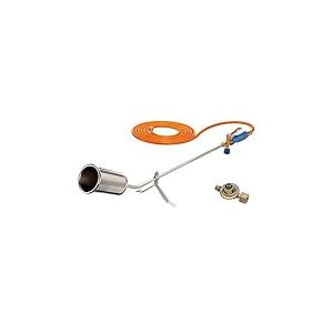 CFH Brûleur GV 900 52084 avec régulateur de pression, support de pose et tuyau de 5 m, 3/8" en Argenté, Bleu, Orange