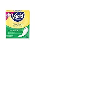 Vania - Protège-Slips Confort Normal Parfum Aloe (boîte de 56 pièces) – Protège-lingeries 100% respirant et confortables – Protection hygiénique avec ajustement parfait et tenue optimale