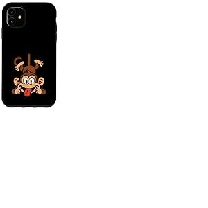 Dr&ocirc;le de Singe Suspendu &agrave; l'envers en tirant la Langue Coque pour iPhone 11