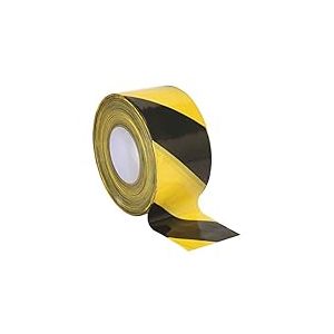 Sealey Btby Hazard avertissement ruban de balisage 80 mm x 100 Mtr Noir/jaune non-adh&eacute;sive