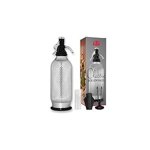 iSi 1060 Sodamaker Classic, 1.0 L, boisson gazeuse pour eau, machine à soda, accessoires de bar en look vintage 106001 Acier inoxydable