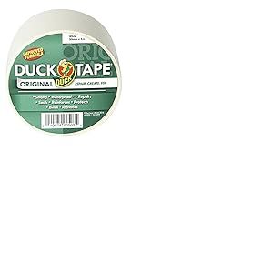 Duck Tape Original Ruban adhésif imperméable à haute résistance pour réparation de tissu, formule améliorée, blanc, 50 mm x 5 m