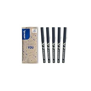 PILOT - Lot de 5 V7 - Stylos Roller à Encre Liquide à Pointe Fine pour une Écriture Fluide et Précise - Séchage rapide, ne fuit pas - Noir - Pointe Moyenne (0,7mm)