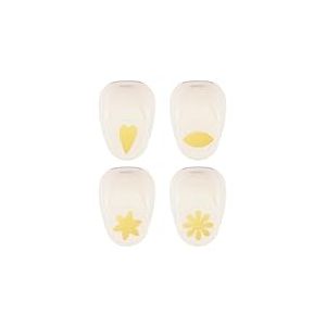 Vaessen creative Set de Perforatrices, 2,5 cm, 4 Pièces, Cœur, œil et Fleurs, jusqu'à 160g, pour Loisirs Créatifs et Scrapbooking, Métal, White-Pink, Divers
