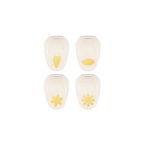 Vaessen creative Set de Perforatrices, 2,5 cm, 4 Pièces, Cœur, œil et Fleurs, jusqu'à 160g, pour Loisirs Créatifs et Scrapbooking, White-Pink, Divers