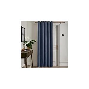 Fusion Rideau thermique &agrave; &oelig;illets - Panneau simple 168 x 214 cm - Bleu fonc&eacute; - Collection Strata - Pour chambre et salon - &Eacute;conomie d'&eacute;nergie